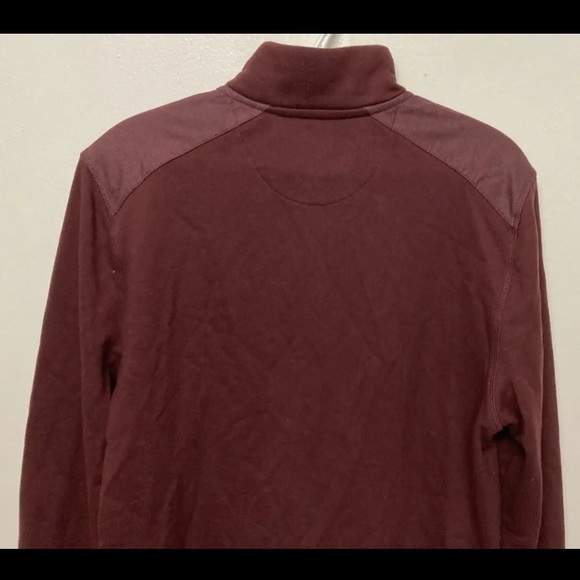 Flag & Anthem Mens Sweater Pullover Medium Maroon Snap Button Mid-Weight NWT - Picture 9 of 13